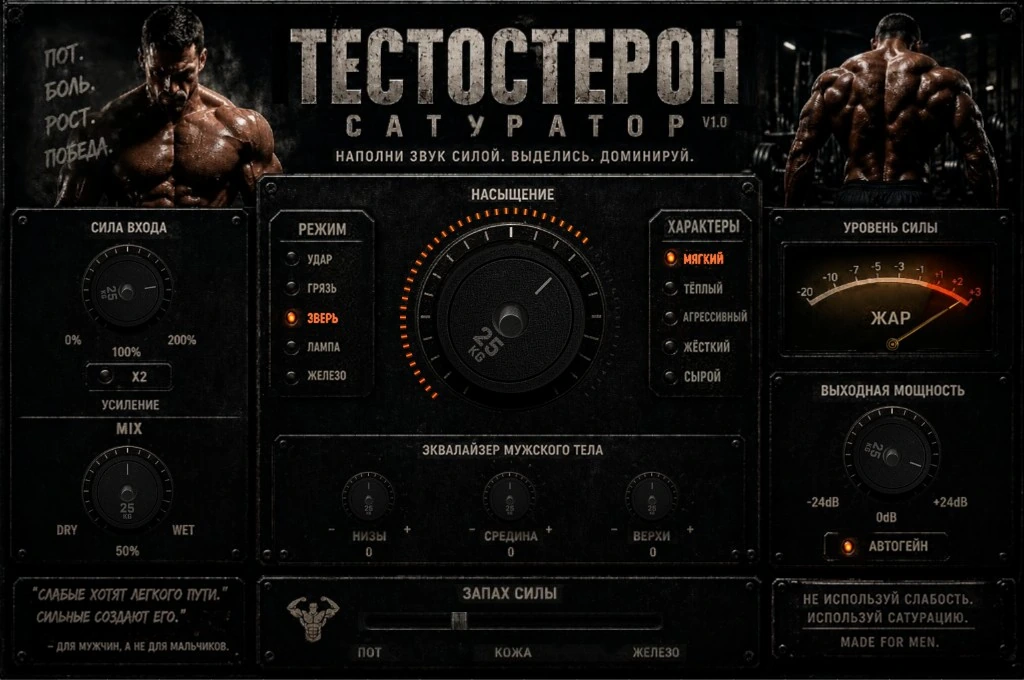 Интерфейс VST3-плагина Testosterone Saturator